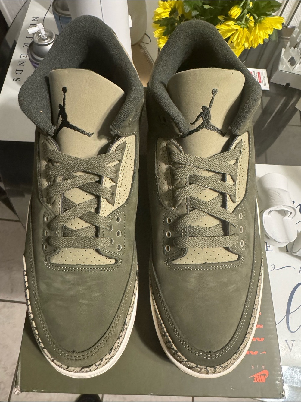 Nike Air Jordan 3 Olive Green Men's Sneakers